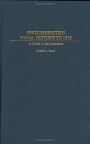 Cover of: English/British naval history to 1815: a guide to the literature