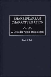 Cover of: Shakespearean Characterization: A Guide for Actors and Students
