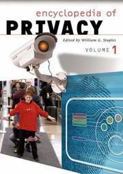Cover of: Encyclopedia of Privacy [Two Volumes] by William G. Staples