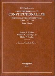 Cover of: 2004 Supplement to Cases and Materials on Constitutional Law Themes for the Constitution