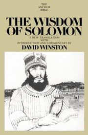 Cover of: The Wisdom of Solomon: a new translation with introduction and commentary