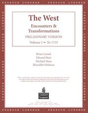 Cover of: The West: Encounters & Transformations, Preliminary Version, Volume I (Chapters 1-16)