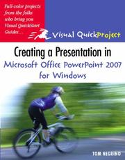 Cover of: Creating a Presentation in Microsoft Office PowerPoint 2007 for Windows: Visual QuickProject Guide