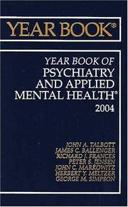 Cover of: Year Book of Psychiatry and Applied Mental Health (Year Books)
