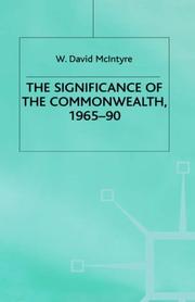 Cover of: The significance of the Commonwealth, 1965-90