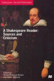Cover of: A Shakespeare Reader: Sources and Criticism