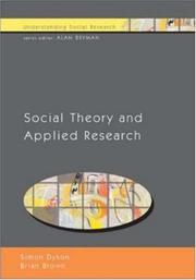 Cover of: Social Theory and Applied Health Research (Understanding Social Research)