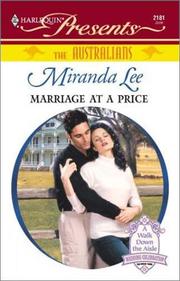 Cover of: Marriage At a Price: The Australians, Harlequin Presents No 2181