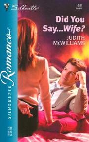 Cover of: Did you say--wife?