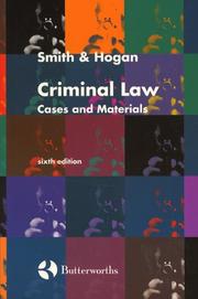 Criminal law : cases and materials