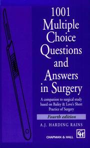 1001 multiple choice questions and answers in surgery by A. J. Harding Rains