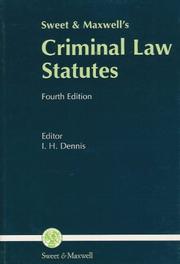 Sweet and Maxwell's criminal law statutes