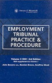 Employment tribunal practice and procedure : 2001 supplement to volume 2 to the 3rd edition