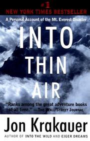 Cover of: Into Thin Air: A personal account of the Everest disaster