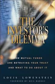 Cover of: The Investor's Dilemma by Louis Lowenstein