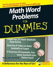 Math Word Problems For Dummies (For Dummies (Math & Science)) by Mary Jane Sterling