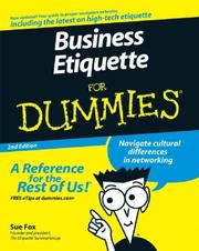 Cover of: Business Etiquette For Dummies (For Dummies (Business & Personal Finance)) by Sue Fox