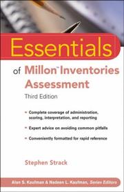 Essentials of Millon inventories assessment