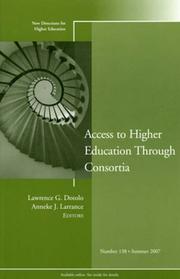 Cover of: Access to Higher Education Through Consortia: New Directions for Higher Education (J-B HE Single Issue Higher Education)