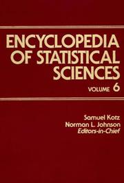 Cover of: Multivariate Analysis to Plackett and Burman Designs, Volume 6 , Encyclopedia of Statistical Sciences