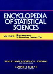 Cover of: Regressograms to St. Petersburg, Paradox, The, Volume 8, Encyclopedia of Statistical Sciences
