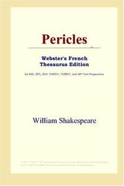 Cover of: Pericles (Webster's French Thesaurus Edition) by William Shakespeare