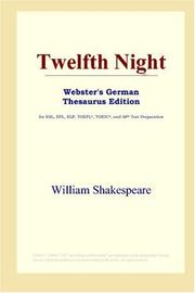 Cover of: Twelfth Night (Webster's German Thesaurus Edition) by William Shakespeare