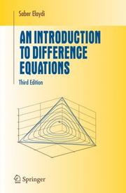 Cover of: An Introduction to Difference Equations (Undergraduate Texts in Mathematics)