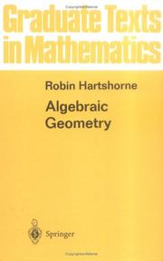 Cover of: Algebraic Geometry (Graduate Texts in Mathematics) by Robin Hartshorne