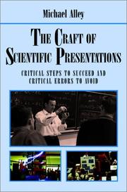 Cover of: The Craft of Scientific Presentations: Critical Steps to Succeed and Critical Errors to Avoid