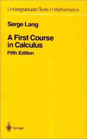 Cover of: A first course in calculus
