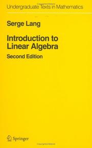 Introduction to linear algebra by Serge Lang