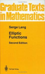 Cover of: Elliptic functions by Serge Lang