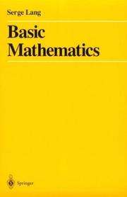 Cover of: Basic mathematics by Serge Lang