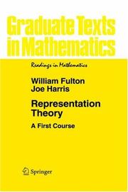 Cover of: Representation theory: a first course
