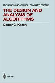Cover of: The design and analysis of algorithms