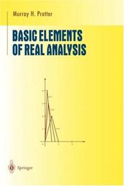 Cover of: Basic elements of real analysis
