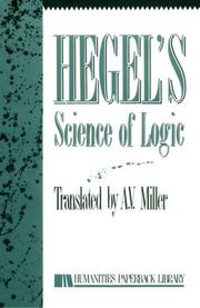 Cover of: Hegel's science of logic by Georg Wilhelm Friedrich Hegel