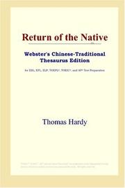 Cover of: Return of the Native (Webster's Chinese-Traditional Thesaurus Edition) by Thomas Hardy