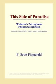 Cover of: This Side of Paradise (Webster's Portuguese Thesaurus Edition) by F. Scott Fitzgerald