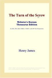 Cover of: The Turn of the Screw (Webster's Korean Thesaurus Edition) by Henry James