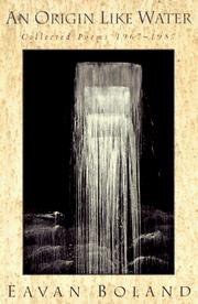 Cover of: An origin like water: collected poems, 1967-1987