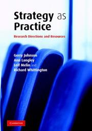 Cover of: Strategy as Practice by Gerry Johnson, Ann Langley, Leif Melin, Richard Whittington