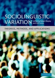 Cover of: Sociolinguistic Variation: Theories, Methods, and Applications