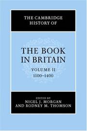 Cover of: Cambridge History of the Book in Britain, Vol. 2 (The Cambridge History of the Book in Britain)