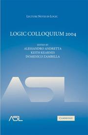 Logic colloquium 2004 : proceedings of the Annual European Summer Meeting of the Association for Symbolic Logic, held in Torino, Italy, July 25-31, 2004