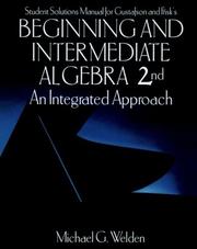Cover of: Student Solutions Manual for Gustafson and Frisk's Beginning and Intermediate Algebra: An Integrated Approach (Mathematics Series)