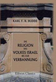 Cover of: Die Religion des Volkes Israel bis zur Verbannung