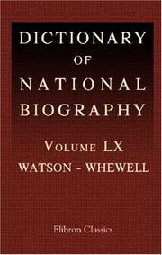 Cover of: Dictionary of National Biography by Unknown