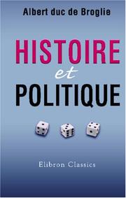 Cover of: Histoire et politique